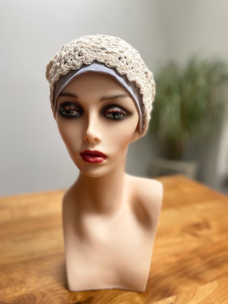 Crochet beanie set Grey