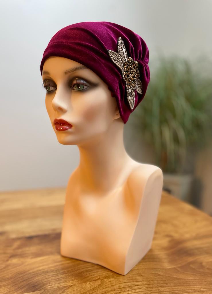 Flapper Sequined Hat (Wine)