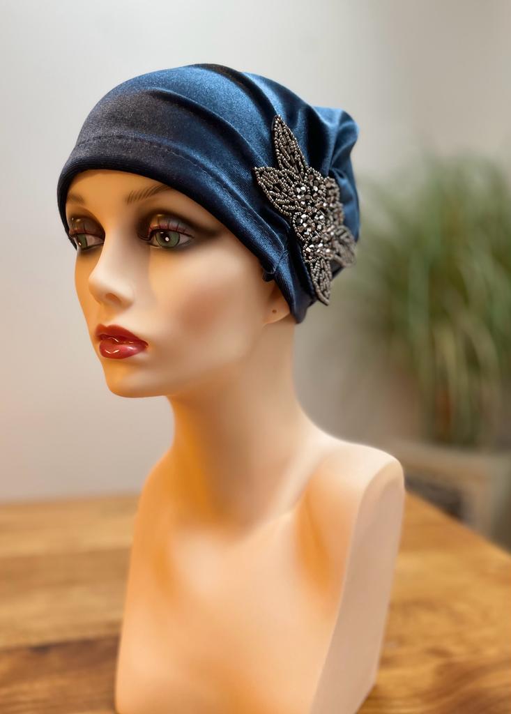 Flapper Sequined Hat (Airforce Blue)