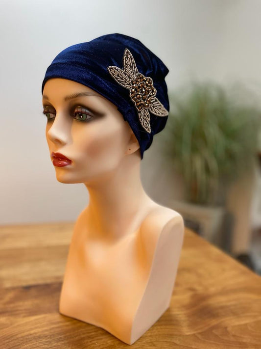 Flapper Sequinned Hat (Navy)