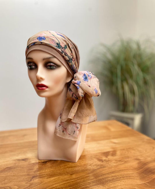 Sofia Beige Head Scarf Set