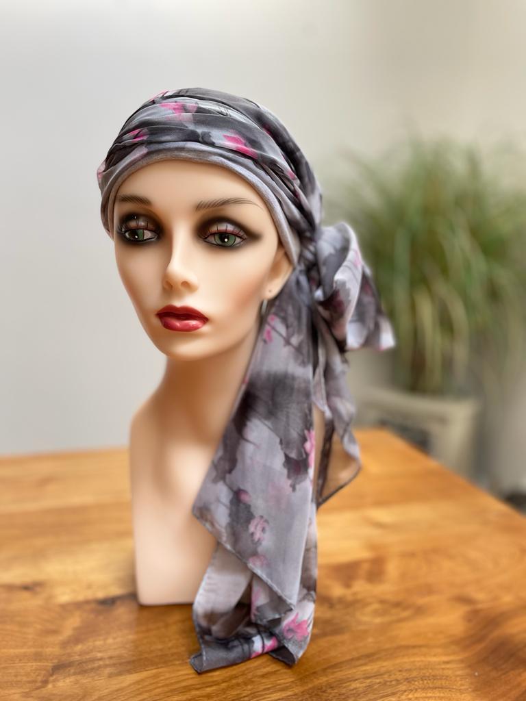 Sofia Grey Head Scarf Set