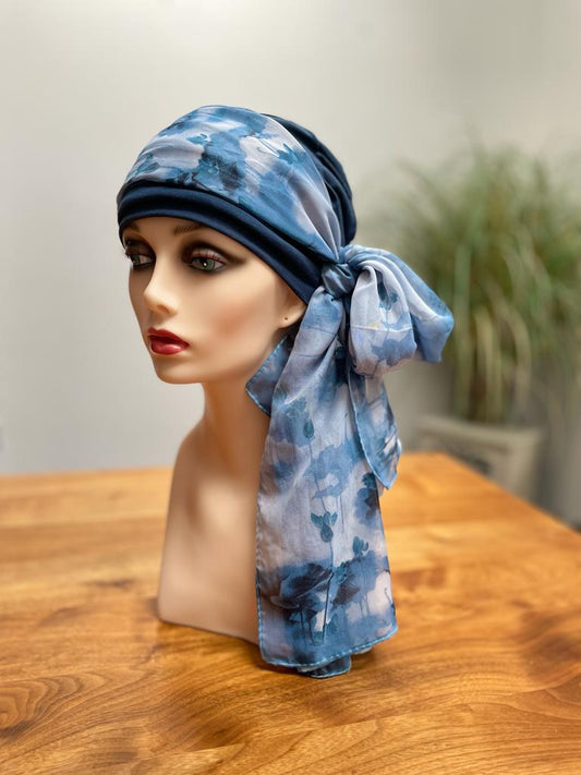 Sofia Blue Head Scarf Set